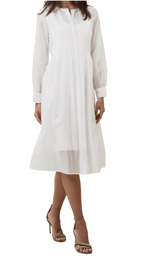 Pleated Organza Midi Dress
